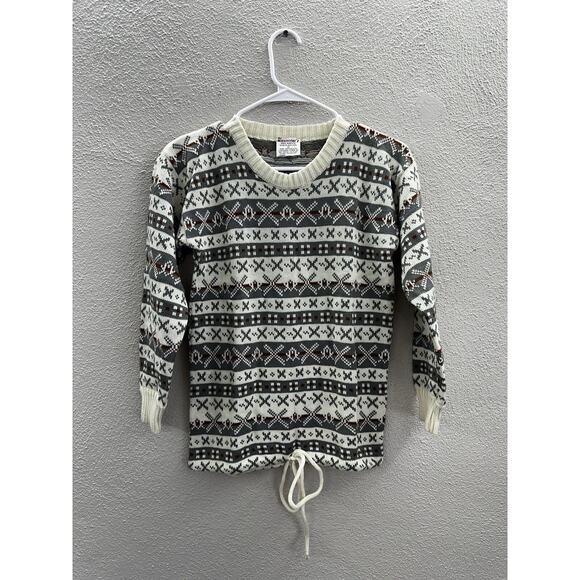Alexanders Womens Sweater Size Medium Fair Isle Long Sleeve Tie Waist - Picture 1 of 9
